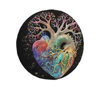 Copriruota di scorta con motivo a cuore in fiore, copriruota resistenti alle intemperie, universale, adatto per rimorchi, camper, SUV, camion, auto, camper, rimorchi, accessori da 16 pollici