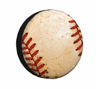 Copriruota di scorta da Baseball in Pelle anticata, con linee Rosse, Trama, protezioni universali per ruote resistenti Alle Intemperie, copriruota per Camper, roulotte, viaggi (17 pollici)