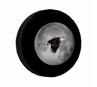 Copriruota di scorta Eagle and Moon Space Bird Dark Night Nature, protezioni universali per ruote resistenti Alle Intemperie, copriruota per Camper, roulotte e viaggi (17 pollici)