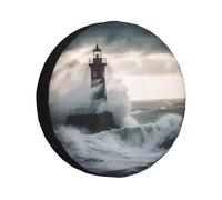 Copriruota di scorta Lighthouse in Storm, protezioni per ruote resistenti Alle Intemperie, universale, adatto per rimorchi, Camper, SUV, camion, Auto, Camper, rimorchi, accessori da 14 pollici