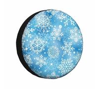 Copriruota di scorta per Camper con fiocchi di Neve, per rimorchi, con Neve che cade, Gelo, Bianco e BLU, per Natale, invernale, Resistente Alle Intemperie, universale, per ruote, adatto per Camper e