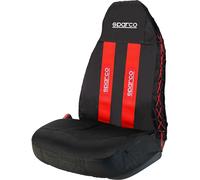 Coprisedile 3D Universal Para Auto Negro Y Rojo Con Intreccio Lateral SPARCO