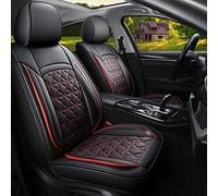Coprisedili Auto In Pelle Set Completo, Coprisedili Auto In Pelle Universale, Protezione Sedili Auto Compatibile Con Airbag, Suv (Set Di 5 Pezzi) (Nero, Set Completo)