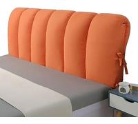 Copritestata Letto Matrimoniale Singolo - Cuscino Imbottito Fodera Testiera Peluche Corto Copertura Addensata per Testata Letto in Legno/Ferro (100x60cm Arancione) - Comfort e Stile