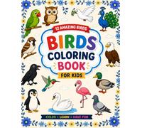 Copy Coloring : Birds: A Fun Copy Coloring Book for Kids with 12 Beautiful Birds to Color | Ages 3-8
