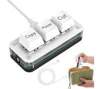 Copy Paste Keyboard Device, Mecánico Ergonómico Button, 3 Key Pad with Sturdy Build, Home Office Travel Daily Working Tool, Premium Quality Game Design Playing Accessory, Easy Use for Computer