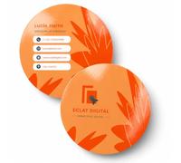 COPYKREA - Tarjetas de visita redondas | Personalizadas en papel de 300g | Acabado laminado, en mate o brillo | Diámetro 55mm | Pack 100 unidades