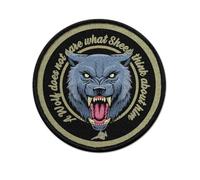 Copytec Parche con texto en alemán "EIN Wolf no interesa lo que las ovejas sobre él, el uniforme de pensamiento #30982