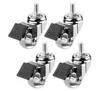 COQALINEX Ruedas giratorias, Paquete de 4 Ruedas giratorias con vástago roscado de 1,5 Pulgadas M8/M10 x 15 mm Transparentes