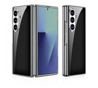 COQUE Custodia per telefono Galaxy Fold7,Ultra sottile in vetro 9H con verniciatura lucida,Cover per cellulare antigraffio per Samsung Galaxy Z Fold 7-Grano de Carbono