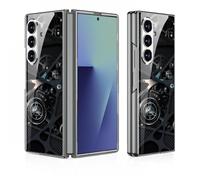 COQUE Custodia per telefono Galaxy Fold7,Ultra sottile in vetro 9H con verniciatura lucida,Cover per cellulare antigraffio per Samsung Galaxy Z Fold 7-Mecánico