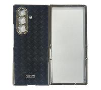 COQUE Custodia per telefono Galaxy Fold7,Ultra sottile in vetro 9H con verniciatura lucida,Cover per cellulare antigraffio per Samsung Galaxy Z Fold 7-Tejido Negro