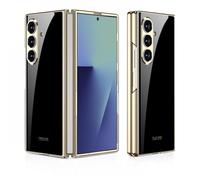 COQUE Custodia per telefono Galaxy Fold7,Ultra sottile in vetro 9H con verniciatura lucida,Cover per cellulare antigraffio per Samsung Galaxy Z Fold 7-Negro frío