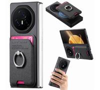 COQUE Denim Funda Magnética para Tarjetas Honor Magic V3, Cubierta Antigolpes y Anticaídas con Función Cartera, Soporte Ajustable & Cierre Magnético 2.5X Más Fuerte-Negro