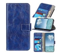 COQUE Estampado de Cuero Crazy Horse Retro Carpeta de Solapa con Ranuras para Tarjetas Compatible con OnePlus 15R Funda Protectora-Azul
