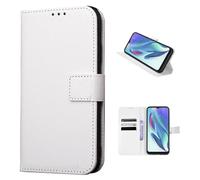 COQUE Funda Cartera con Textura Tejida Magnética y Ranura para Tarjetas para Doogee Note 56 Plus, Funda con Tapa para Doogee Note 56 Plus-Blanco