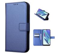 COQUE Funda Cartera con Textura Tejida Magnética y Ranura para Tarjetas para ZTE Blade V80 Vita, Funda con Tapa para ZTE Blade V80 Vita-Azul