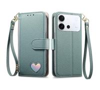 COQUE Funda Cartera corazón con Soporte y Ranuras para Vivo S60-Azul