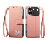 COQUE Funda Cartera corazón con Soporte y Ranuras para Vivo S60e-Rosa