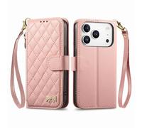 COQUE Funda Cartera para Blackview Wave 7C con Ranuras para Tarjetas y Bolsillo con Cremallera, diseño con Solapa magnética, cordón extraíble y protección antichoque para Blackview Wave 7C-Rosa