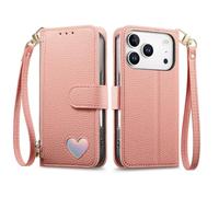 COQUE Funda Cartera para Blackview Wave 7C, con Ranuras para Tarjetas y Soporte, Cierre Magnético, Patrón Corazón y Cubierta Antigolpes para Blackview Wave 7C-Rosa