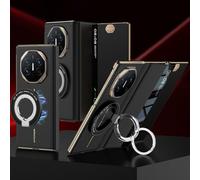 COQUE Funda de Cuero con Tapa para Huawei Mate XT, Soporte Plegable con Anilla, Funda Plegable para teléfono para Huawei Mate XT-Negro