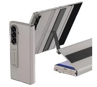 COQUE Funda de piel con tapa para Galaxy Z TriFold, con soporte para teléfono, 3 fundas plegables para Samsung Galaxy Z TriFold, gris titanio