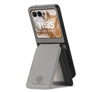COQUE Funda Delgada portatarjetas para Motorola RAZR 50 con Soporte magnético, protección RFID, Funda Cartera antigolpes anticaldas para Motorola RAZR 50-Gris