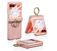 COQUE Funda Moto RAZR 50 con Anillo,Funda Protectora con Bisagras Magnéticas y Soporte de Anillo Armadura,Cubierta Plegable para Teléfono para Motorola RAZR 50 5G-Rosa