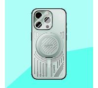 COQUE Funda para Apple iPhone 15 Pro,Soporte de Anillo Giratorio 360°, Diseño Elegante en TPU Agujereado, Apple iPhone 15 Pro(Figura 3)