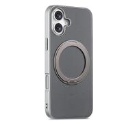 COQUE Funda para Apple iPhone 16 Plus con Soporte Anillo magnético, protección contra caídas y Golpes de 3 m, Ajuste Delgado con Soporte Giratorio de 360° para Oficina, Coche y Gimnasio-Gris