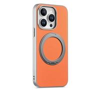 COQUE Funda para Apple iPhone 16 Pro MAX con Soporte Anillo magnético, protección contra caídas y Golpes de 3 m, Ajuste Delgado con Soporte Giratorio de 360° para Oficina, Coche y Gimnasio-Naranja