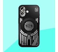 COQUE Funda para Apple iPhone 16,Soporte de Anillo Giratorio 360°, Diseño Elegante en TPU Agujereado, Apple iPhone 16(Figura 1)