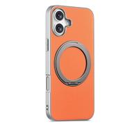 COQUE Funda para Apple iPhone 17 con Soporte Anillo magnético, protección contra caídas y Golpes de 3 m, Ajuste Delgado con Soporte Giratorio de 360° para Oficina, Coche y Gimnasio-Naranja