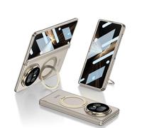 COQUE Funda para Honor Magic V5 con película templada,Carcasa Todo en uno Plegable con bisagras,Funda de teléfono Plegable para Honor Magic V5 5G-Gris Titanio