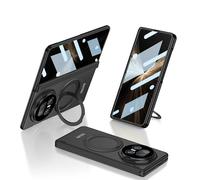 COQUE Funda para Honor Magic V5 con película templada,Carcasa Todo en uno Plegable con bisagras,Funda de teléfono Plegable para Honor Magic V5 5G-Negro