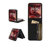 COQUE Funda para Motorola RAZR 60 Ultra, Cartera Lateral magnética con múltiples Ranuras para Tarjetas de Visita, Funda Protectora Motorola RAZR 60 Ultra-Negro
