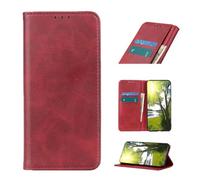COQUE Funda para OnePlus Ace 6 Ultra,Funda Magnética con Textura de Vaca de PU,Cartera con Ranura para Tarjetas,Proteger OnePlus Ace 6 Ultra-Rojo