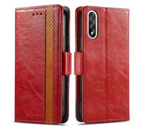 COQUE Funda para OnePlus Nord 5,Funda Protectora de Cuero TPU con Tapa,Carcasa Plegable con Soporte,Cubierta Protectora de Empalme empresarial para OnePlus Nord 5-Rojo