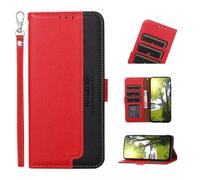 COQUE Funda para OnePlus Turbo 6V,Funda para Teléfono Cepillo Antirrobo RFID con Protector Folio Plegable para OnePlus Turbo 6V-Rojo