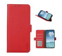 COQUE Funda para OnePlus Turbo 6V (RFID),Cepillo Antirrobo,Hebilla Lateral,Billetera con Ranura para Tarjetas con Patrón De Lichi-Rojo