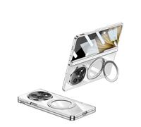 COQUE Funda para OPPO Find N5 Funda del teléfono con Película HD, Carcasa de Cubierta Plegable Estilo Supercar, Funda de teléfono Transparente para OPPO Find N5-Plata