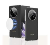 COQUE Funda para OPPO Find N5, Funda ultradelgada de Piel Lisa con bisagras y Tapa Completa, Funda Plegable con Anillo magnético Oculto para OPPO Find N5-Negro