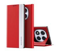 COQUE Funda para Redmi Note 14 Pro,Funda magnética con Tapa para teléfono Inteligente,Carcasa de TPU a Prueba de Golpes para Xiaomi Redmi Note 14 Pro 5G-Rojo