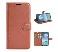 COQUE Funda para Samsung Galaxy A37 5G Shell, Funda con Tapa con diseño de Lychee y Ranura para Tarjeta Funda de Cuero para Samsung Galaxy A37 5G-Marrón