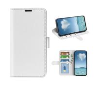 COQUE Funda para Samsung Galaxy S26 Edge Shell, R64 Funda con Tapa abatible de un Solo Pliegue de Grano de Cuero con Ranura para Tarjeta Funda de Cuero para Samsung Galaxy S26 Edge-Blanco