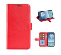 COQUE Funda para Samsung Galaxy S26 Shell, R64 Funda con Tapa abatible de un Solo Pliegue de Grano de Cuero con Ranura para Tarjeta Funda de Cuero para Samsung Galaxy S26-Rojo