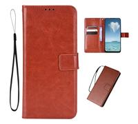 COQUE Funda para Vivo X300 FE 5G, Billetera Magnética en Cuero Crazy Horse con Ranura para Tarjetas, Funda Flip para Vivo X300 FE 5G-Marrón