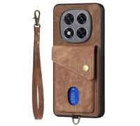 COQUE Funda para Xiaomi Redmi Note 15, Funda Retro a Prueba de Golpes con Soporte Ajustable y Soporte de Anillo, anticaídas, visión multiángulo, Agarre versátil, Funda para Redmi Note 15-Marrón