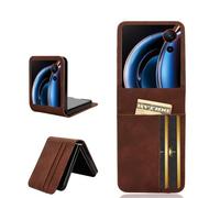 COQUE Funda para ZTE Nubia Flip3, Cartera Lateral magnética con múltiples Ranuras para Tarjetas de Visita, Funda Protectora ZTE Nubia Flip3-Marrón